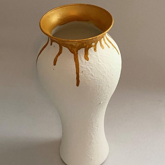 Home Décor Recycled Glass Vase Textured and Acryli - Picture 3 of 5